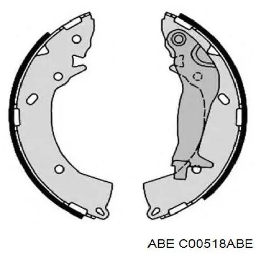 Купить C00518ABE ABE Задние барабанные тормозные колодки