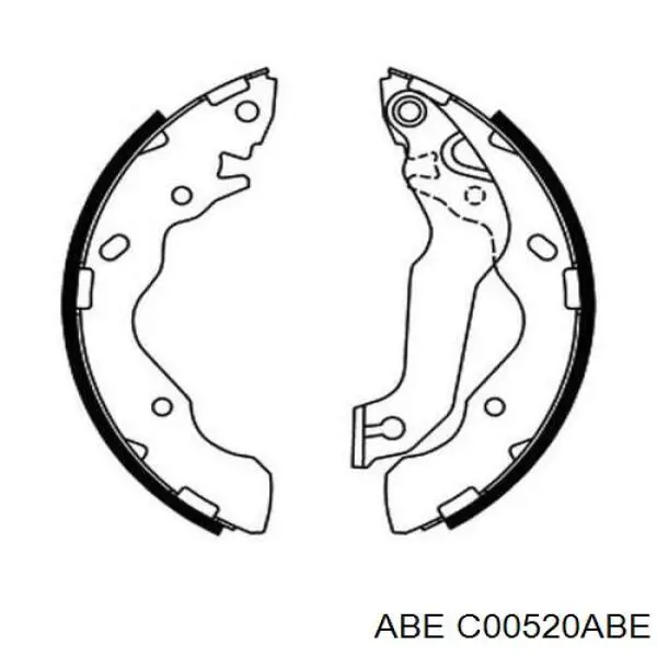 Zapatas de frenos de tambor traseras C00520ABE ABE