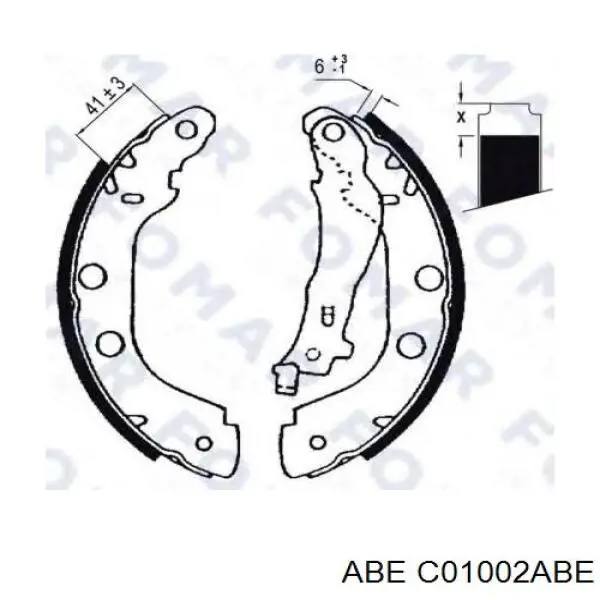 C01002ABE ABE Барабанные тормозные колодки