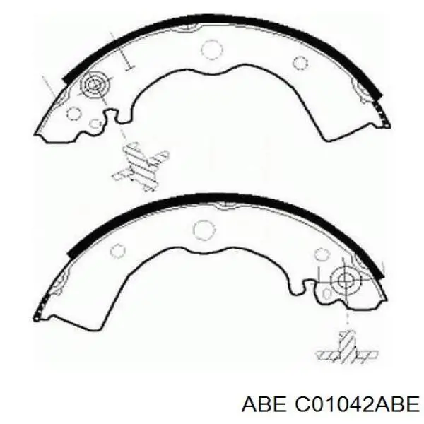 Задние барабанные колодки C01042ABE ABE