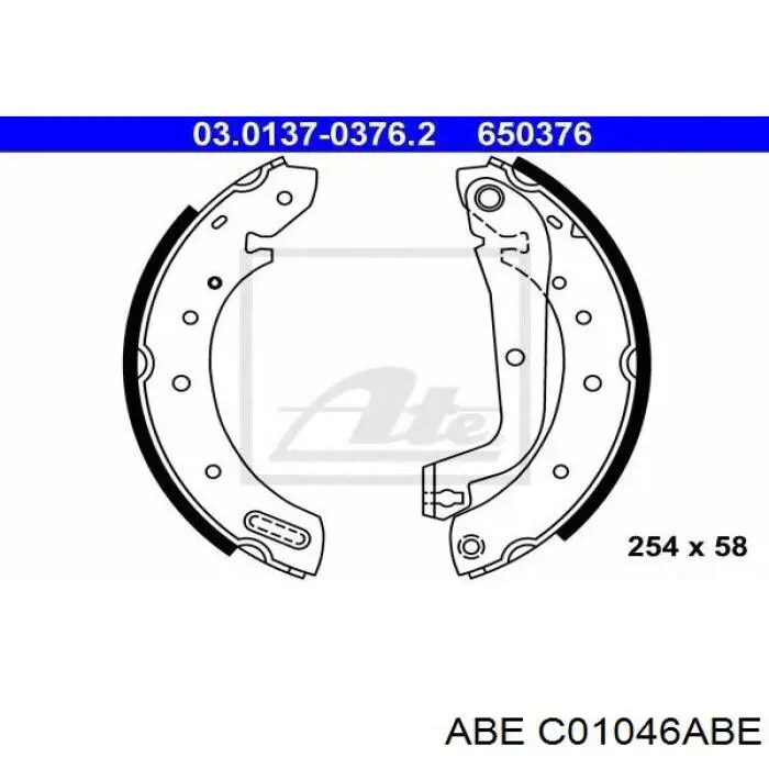 Задние барабанные колодки C01046ABE ABE