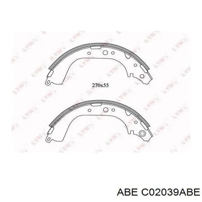 Задние барабанные колодки C02039ABE ABE