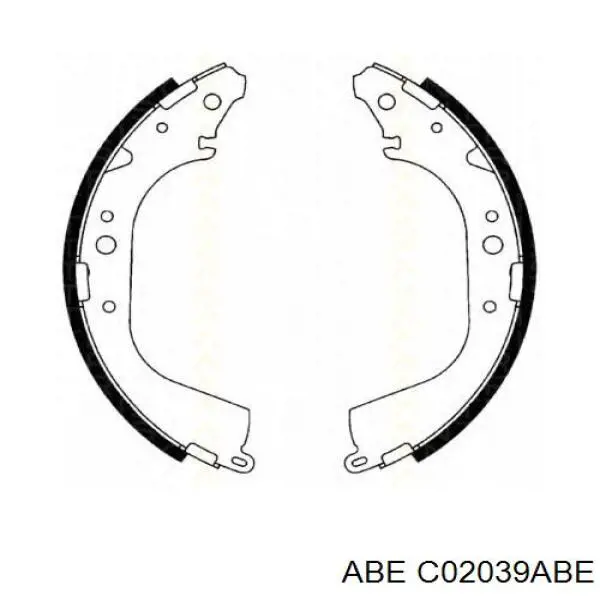 Купить C02039ABE ABE Задние барабанные тормозные колодки