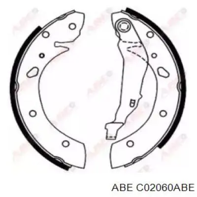 Купить C02060ABE ABE Задние барабанные тормозные колодки