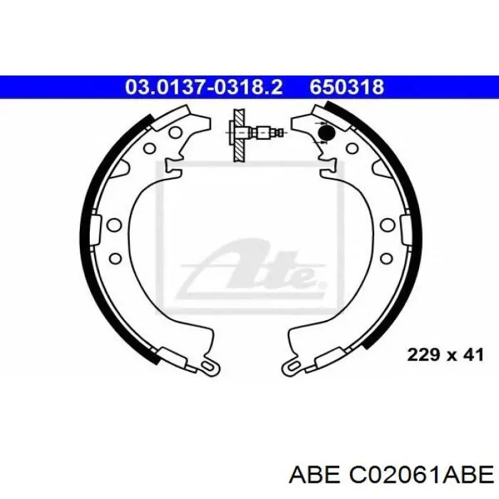 Купить C02061ABE ABE Задние барабанные тормозные колодки