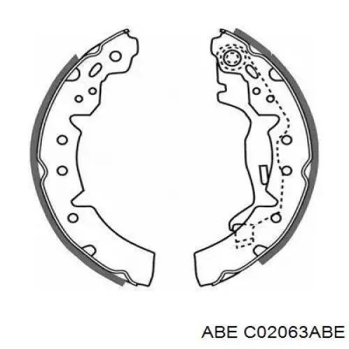 Задние барабанные колодки C02063ABE ABE