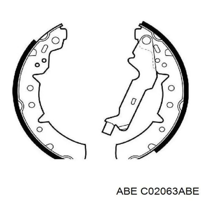 Купить C02063ABE ABE Задние барабанные тормозные колодки