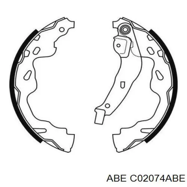 Zapatas de frenos de tambor traseras C02074ABE ABE
