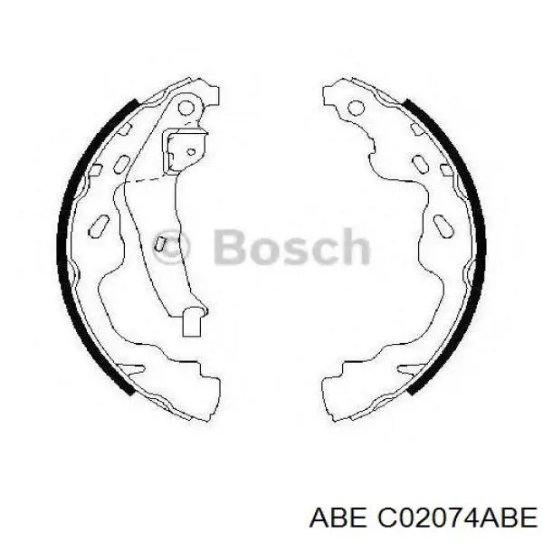 Купить C02074ABE ABE Задние барабанные тормозные колодки