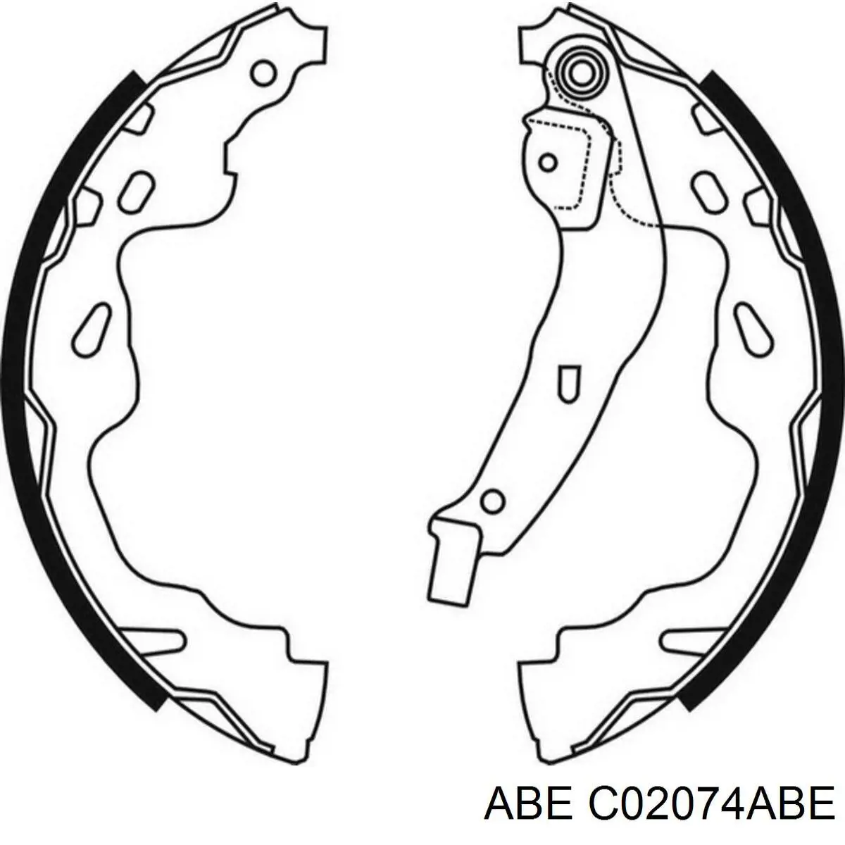 C02074ABE ABE задние барабанные колодки