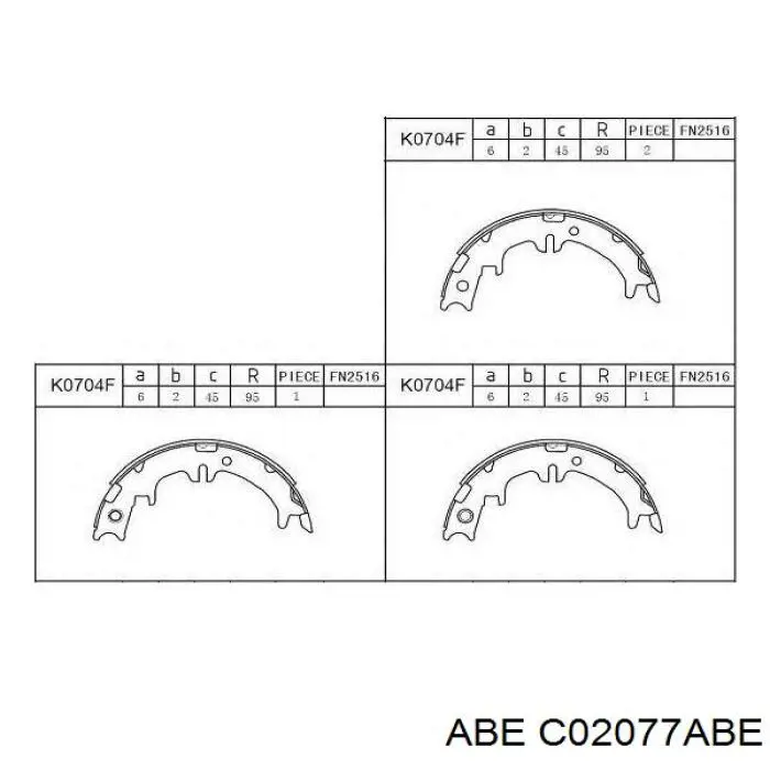Купить C02077ABE ABE Колодки ручника/стояночного тормоза