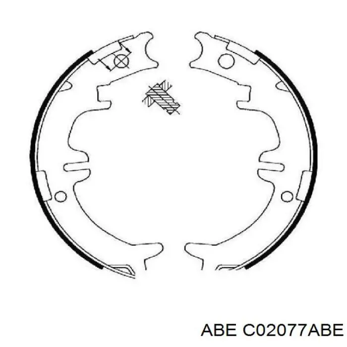 Тормозные колодки стояночного тормоза ABE C02077ABE цена, от 17.27 USD