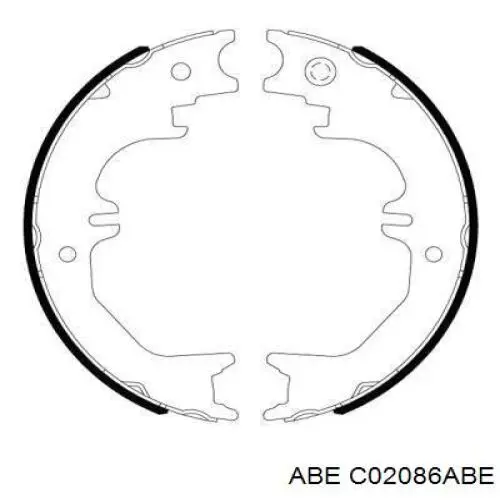 Купить C02086ABE ABE Колодки ручника/стояночного тормоза