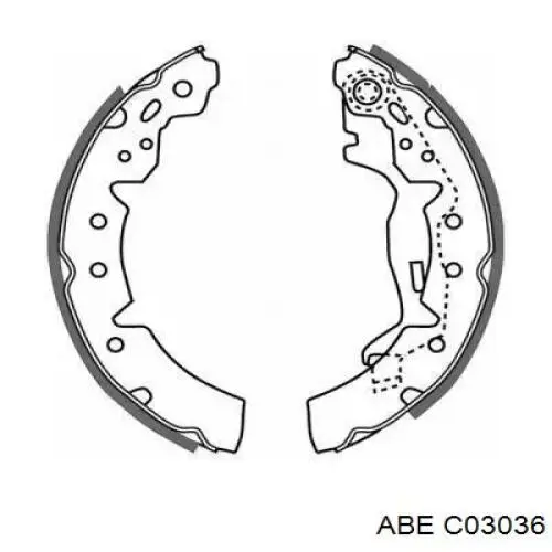 C03036 ABE Барабанные тормозные колодки