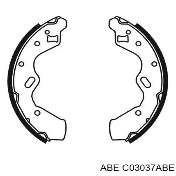 Купить C03037ABE ABE Задние барабанные тормозные колодки