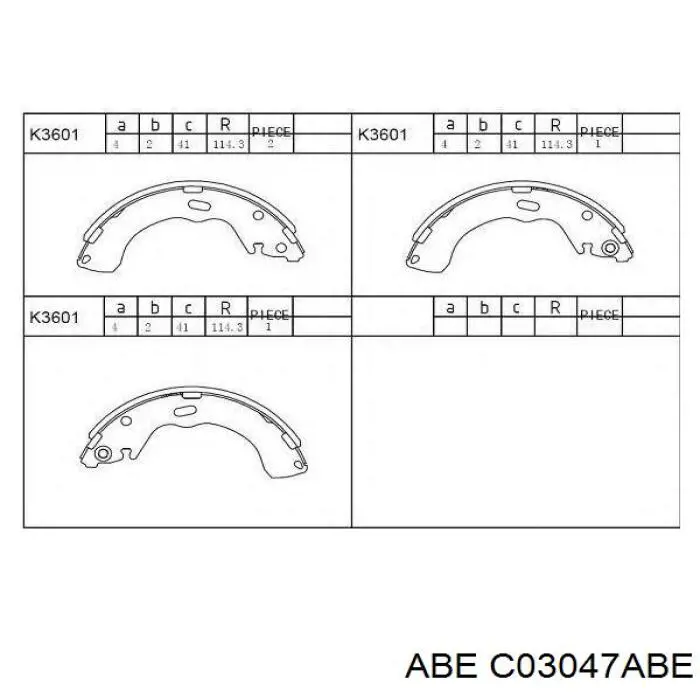 Барабанные колодки ABE C03047ABE