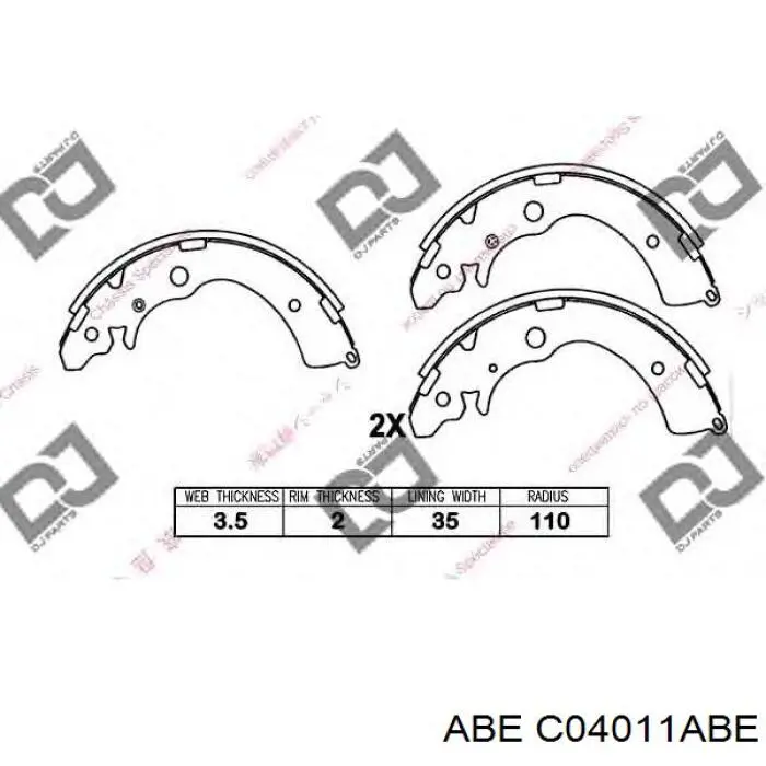 Тормоза рабочие задние ножные и тормозные барабаны ABE C04011ABE цена, от 15.51 USD