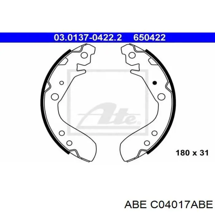 Купить C04017ABE ABE Задние барабанные тормозные колодки