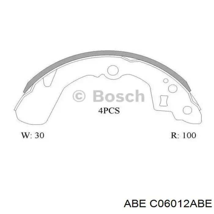 Купить C06012ABE ABE Задние барабанные тормозные колодки