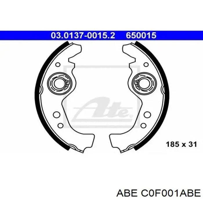 C0F001ABE ABE Барабанные тормозные колодки