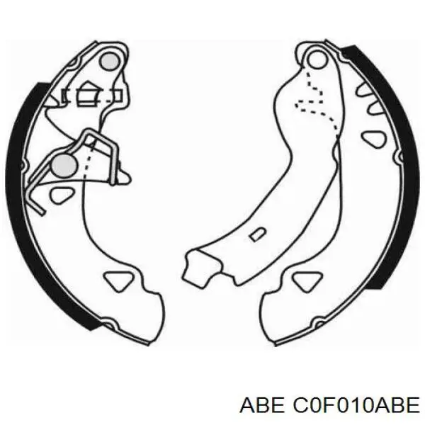 Купить C0F010ABE ABE Колодки тормозные задние барабанные, в сборе с цилиндрами, комплект