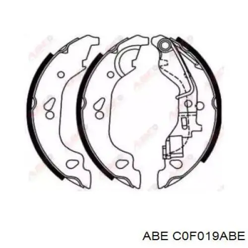 C0F019ABE ABE колодки тормозные задние барабанные
