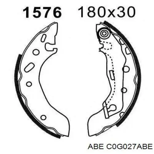 C0G027ABE ABE Барабанные тормозные колодки