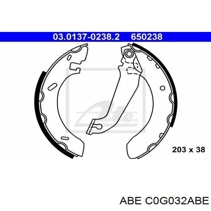 Купить C0G032ABE ABE Задние барабанные тормозные колодки