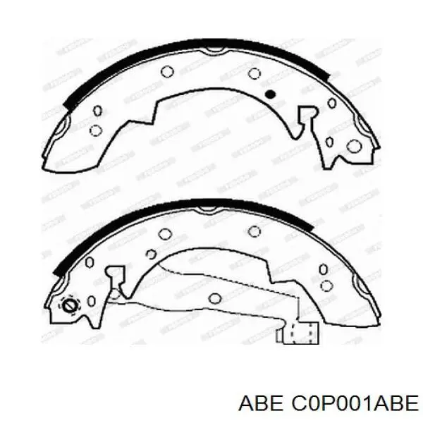Купить C0P001ABE ABE Задние барабанные тормозные колодки