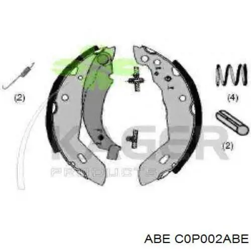 Барабанные колодки ABE C0P002ABE