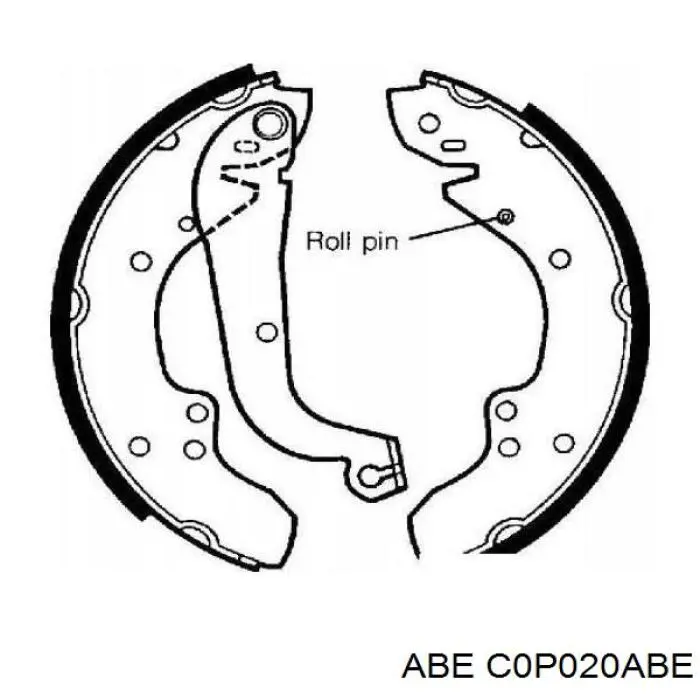 Задние барабанные колодки C0P020ABE ABE