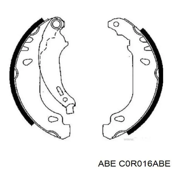 C0R016ABE ABE Барабанные тормозные колодки