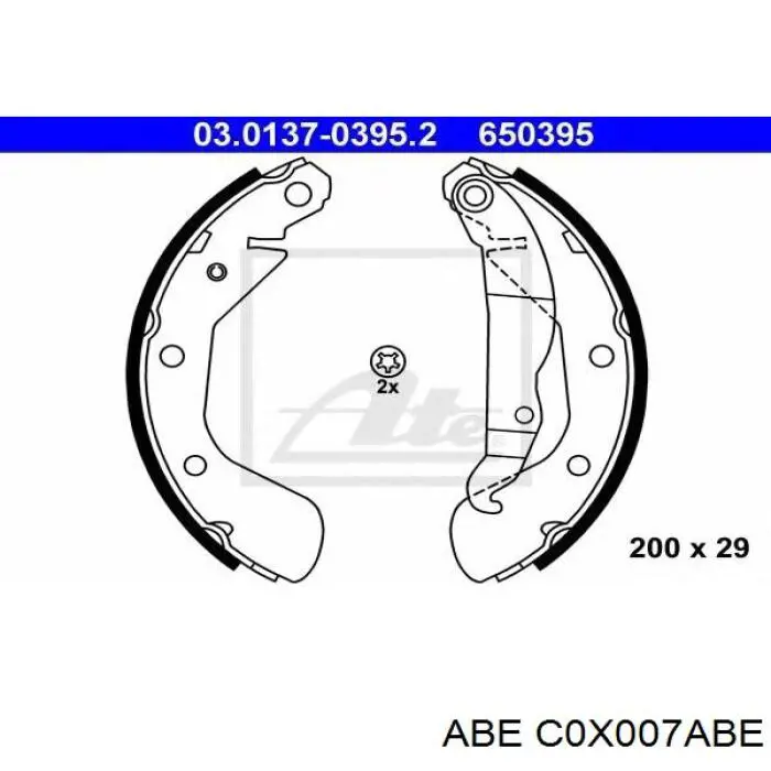 Задние барабанные колодки C0X007ABE ABE