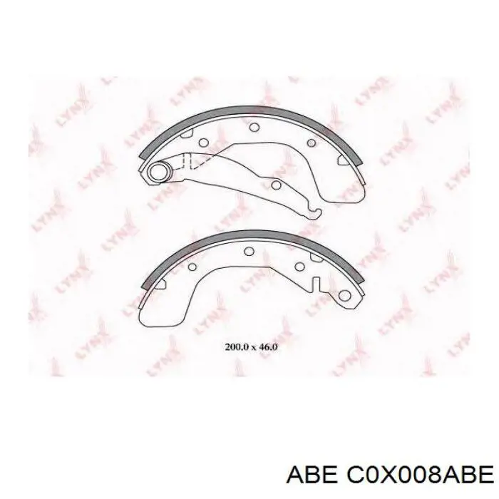 Колодки гальмові задні, барабанні C0X008ABE ABE