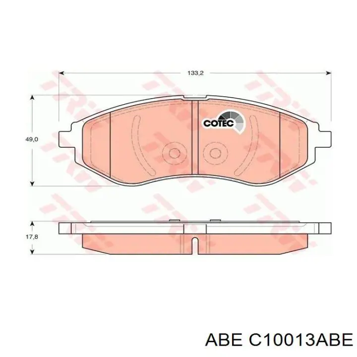 Купить C10013ABE ABE Колодки тормозные