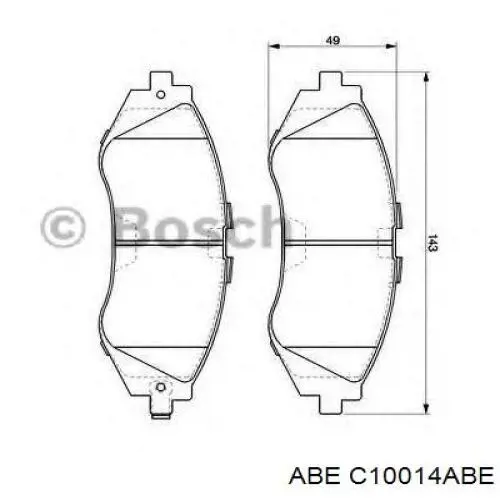 Колодки гальмівні передні, дискові C10014ABE ABE