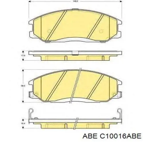 Передние тормозные колодки C10016ABE ABE
