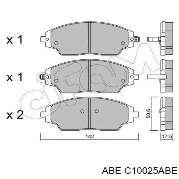 Передние тормозные колодки C10025ABE ABE