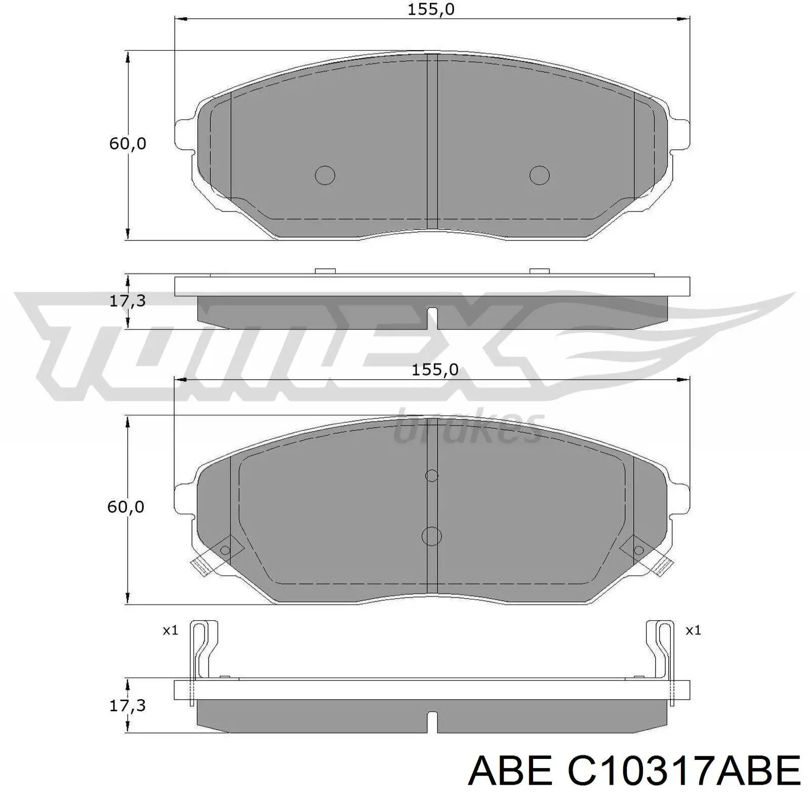Купить C10317ABE ABE Колодки тормозные