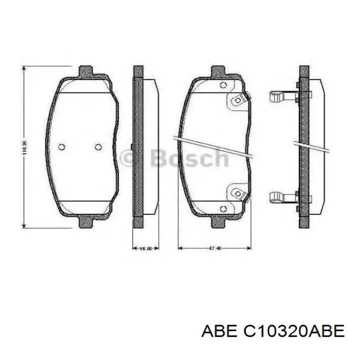 Колодки ABE C10320ABE цена, от 650.61 UAH