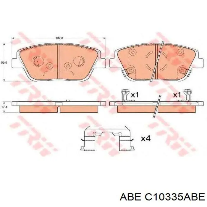 Колодки ABE C10335ABE цена, от 21.34 USD
