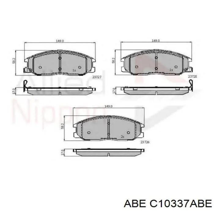 Колодки ABE C10337ABE цена, от 29.19 USD