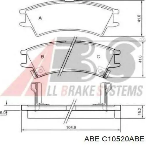 Колодки ABE C10520ABE цена, от 20.61 USD