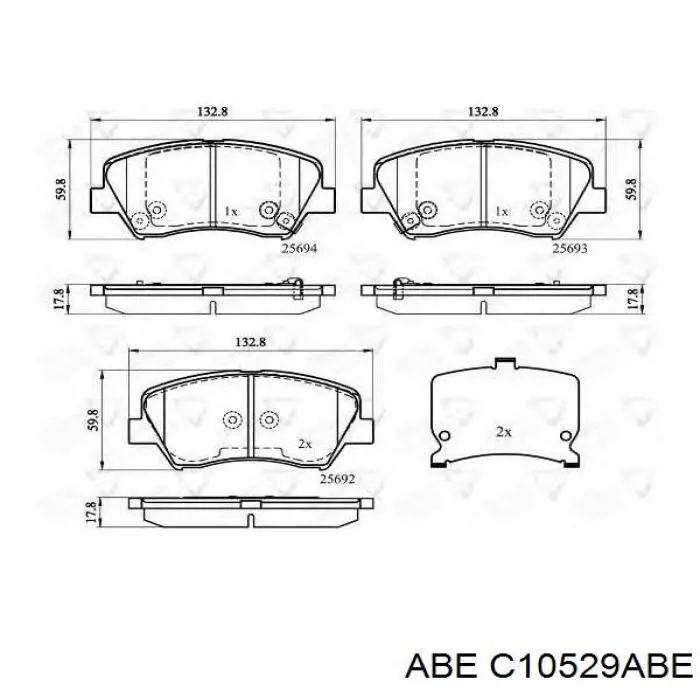 Передние тормозные колодки C10529ABE ABE