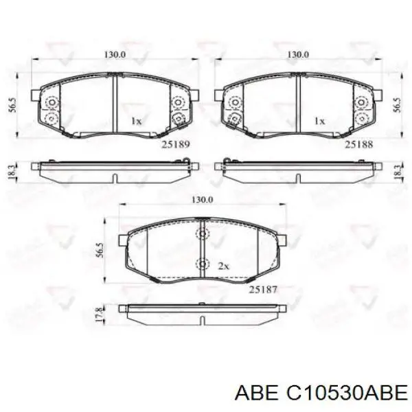 Тормозные колодки ABE C10530ABE