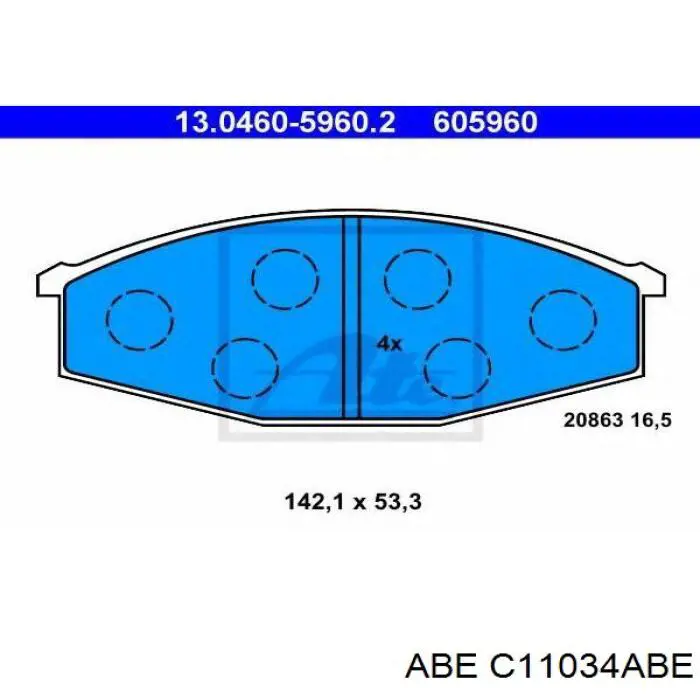 Передние тормозные колодки C11034ABE ABE