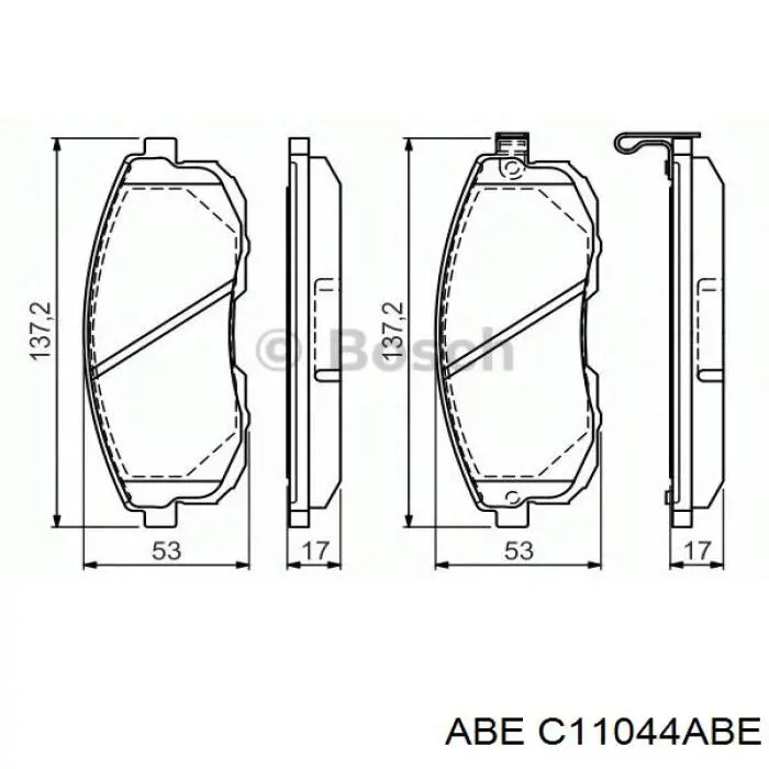 Колодки ABE C11044ABE цена, от 17.89 USD