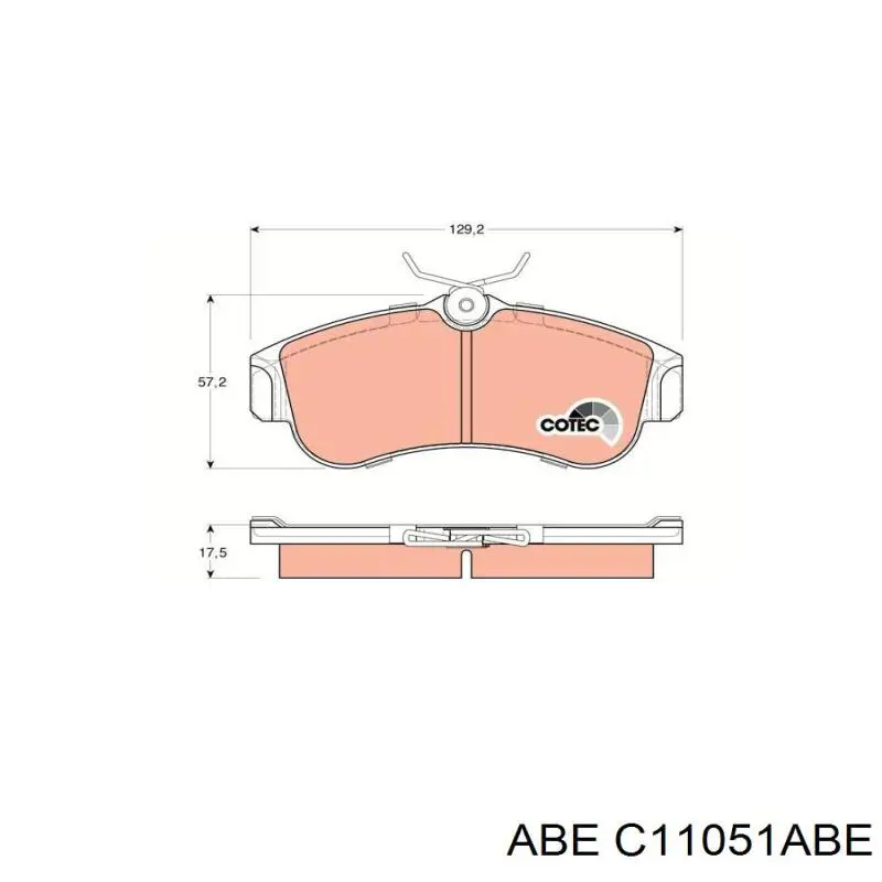 Передние тормозные колодки C11051ABE ABE