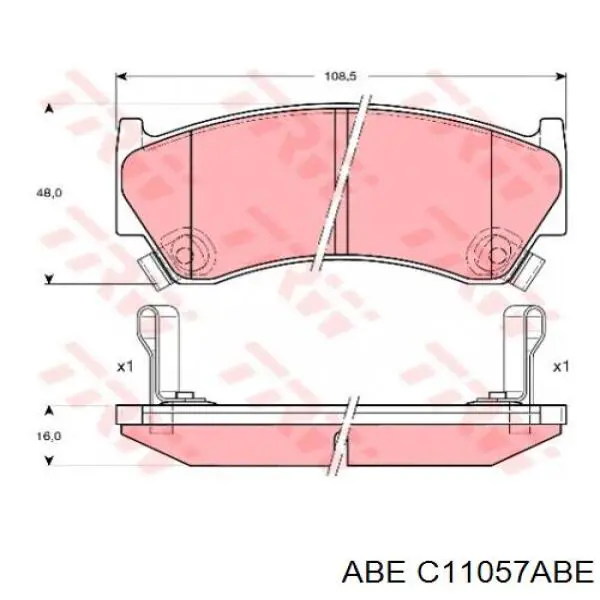 Передние тормозные колодки C11057ABE ABE