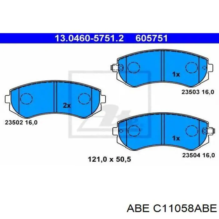 C11058ABE ABE колодки тормозные передние дисковые